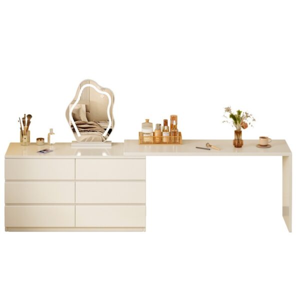 Creamy Corner Vanity Desk