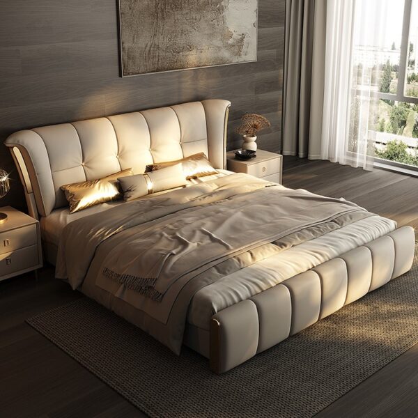 Modern Home Leather Bed - Image 2