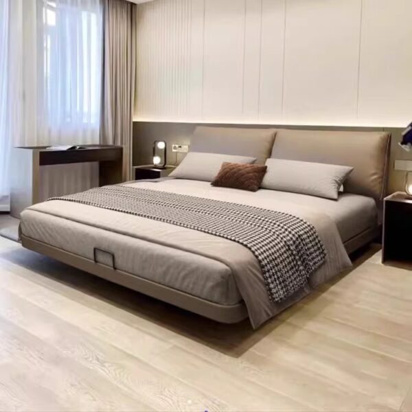 Modern Leather Platform Bed - Image 2